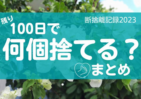 100日で何捨てる？物や思いには旬があることを知る。断捨離記録まとめ