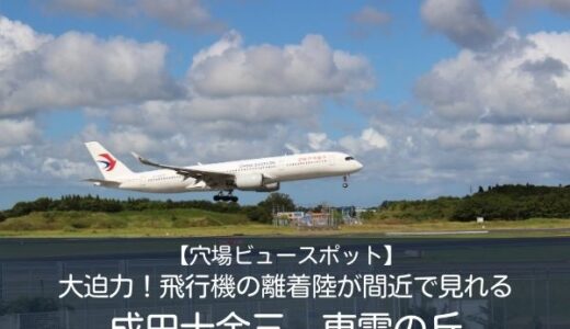 【穴場ビュースポット】大迫力！飛行機の離着陸が間近で見れる成田十余三・東雲の丘